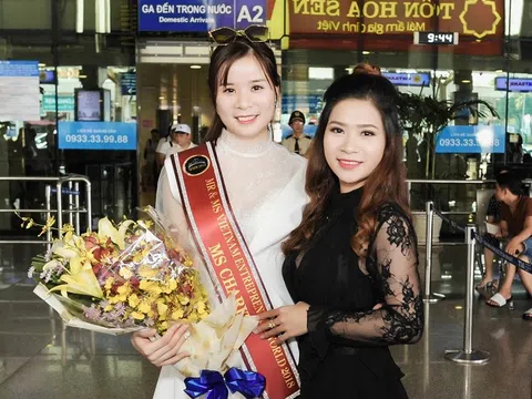 Hoa hậu Ly Nguyễn được chào đón ở Sân Bay